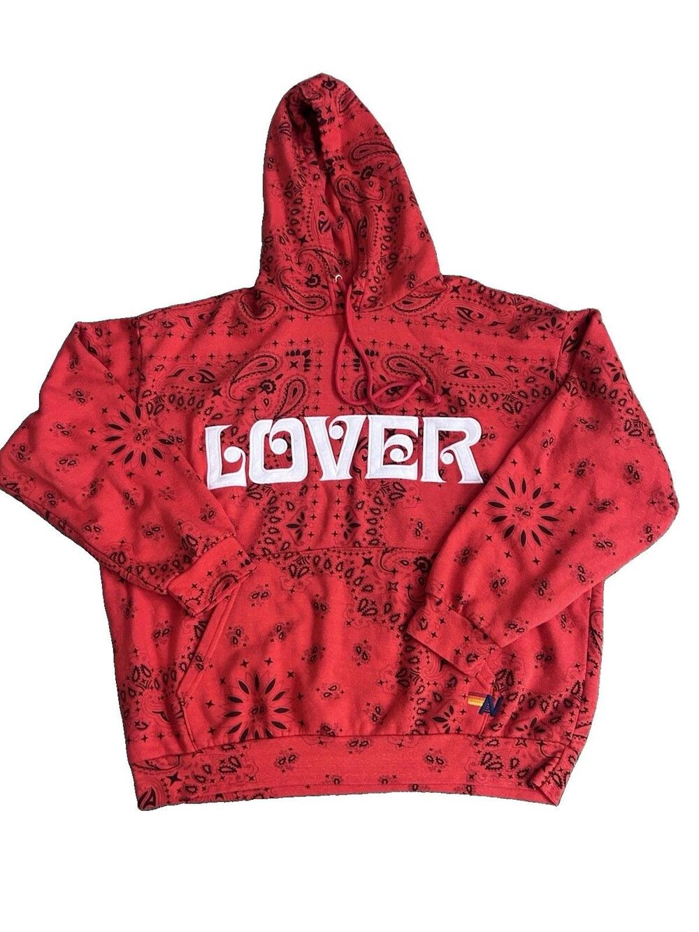 Aviator Nation Red Paisley Bandana LOVER Hoodie & Jogger Pants Sweatsuit Set M/L - Picture 6 of 9